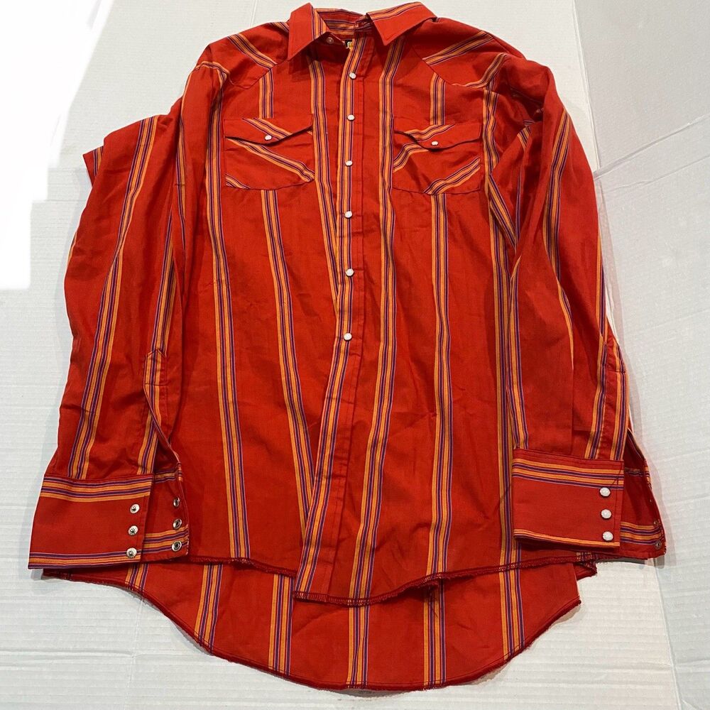 Holt Country Western Long Sleeve Pearl Snap Shirt Mens Size XXLT